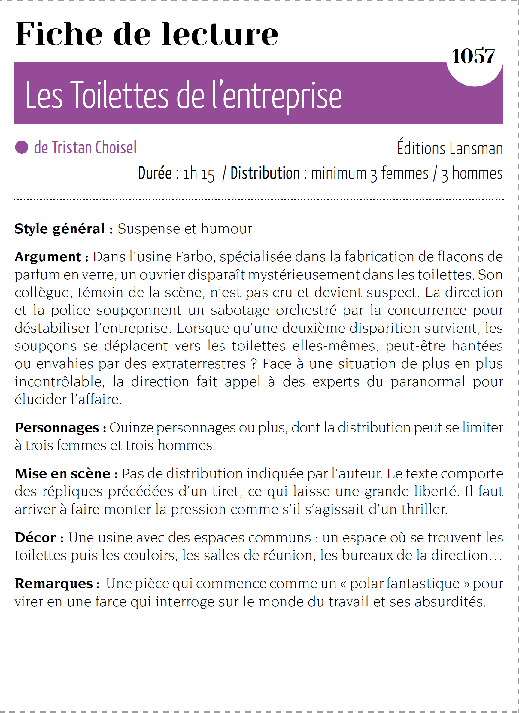 Documentation fiche de lecture